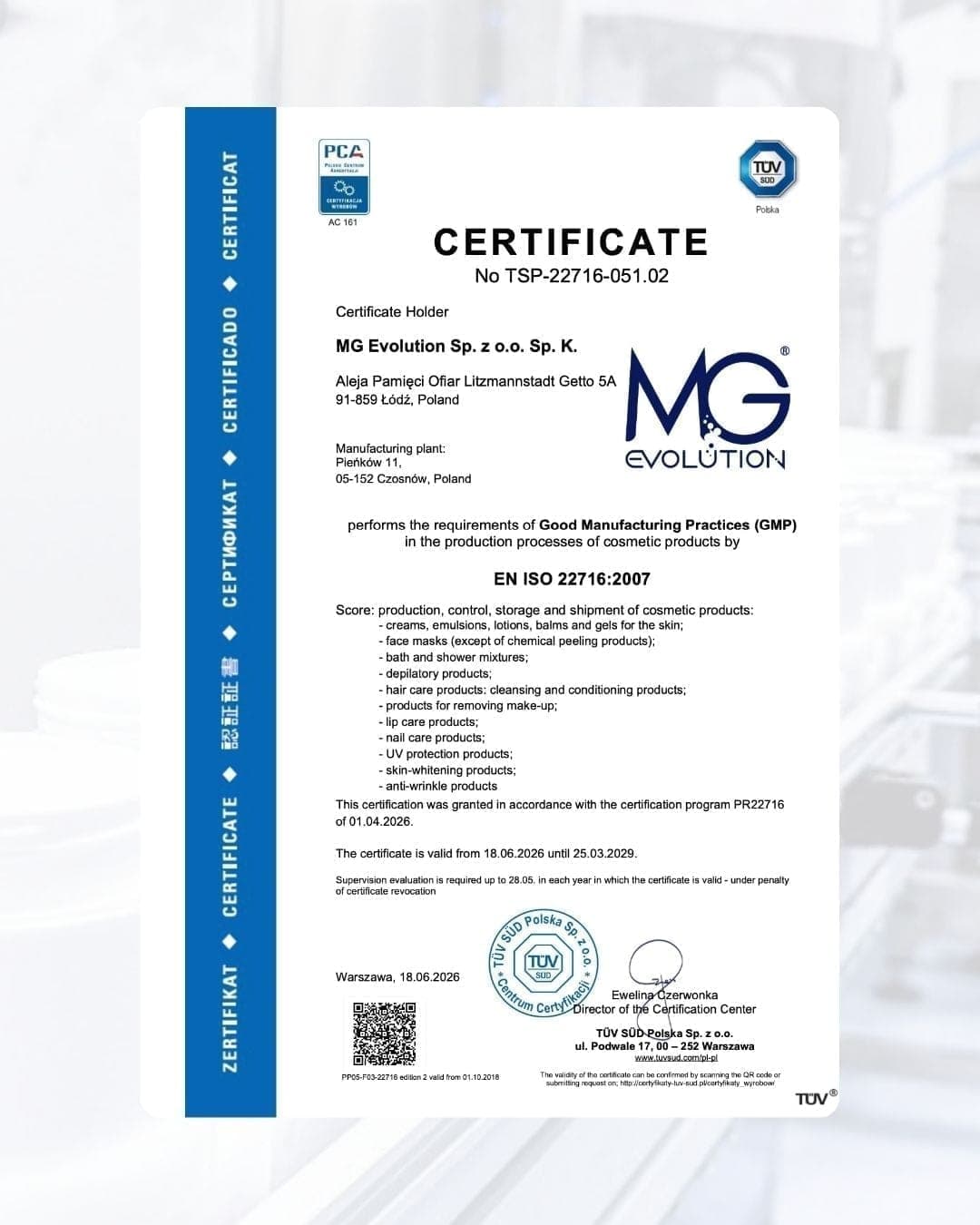 MG Evolution Reaffirms Compliance with ISO 22716 (GMP) – What Does It Mean for Cosmetic Brands?